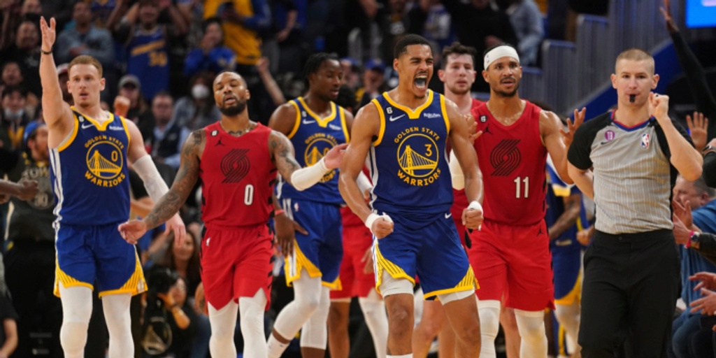 Poole scores 41, Thompson 31 as Warriors beat Blazers 118-112