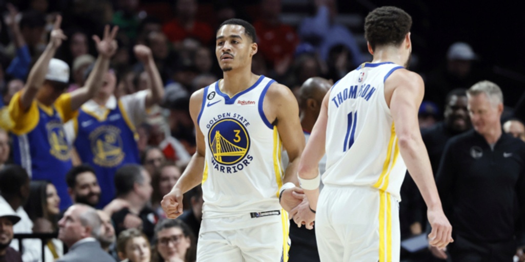 Jordan Poole, Klay Thompson rally Warriors past Blazers 123-105