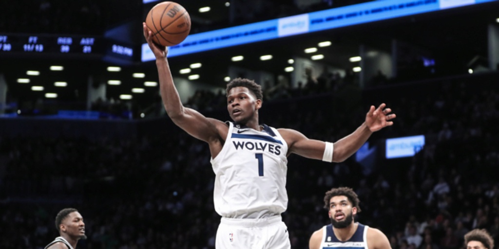 Edwards, Towns help Wolves edge Nets 107-102, end skid at three