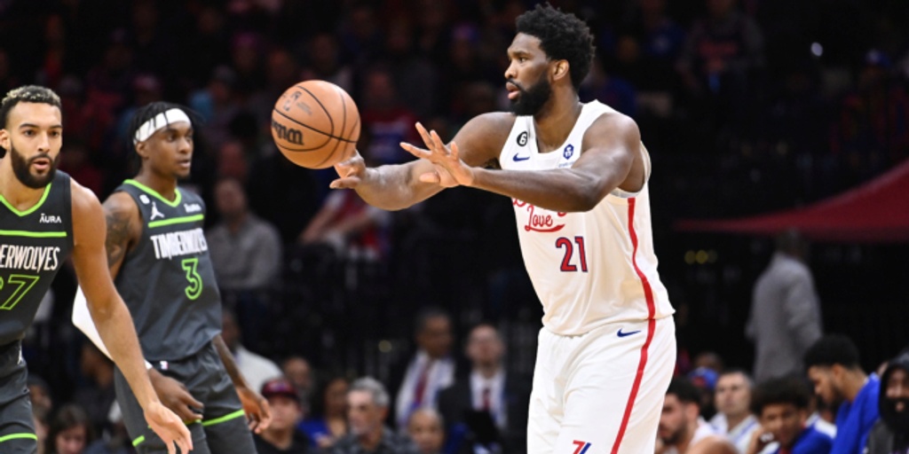 76ers C Embiid out at least 2 games with sprained left foot