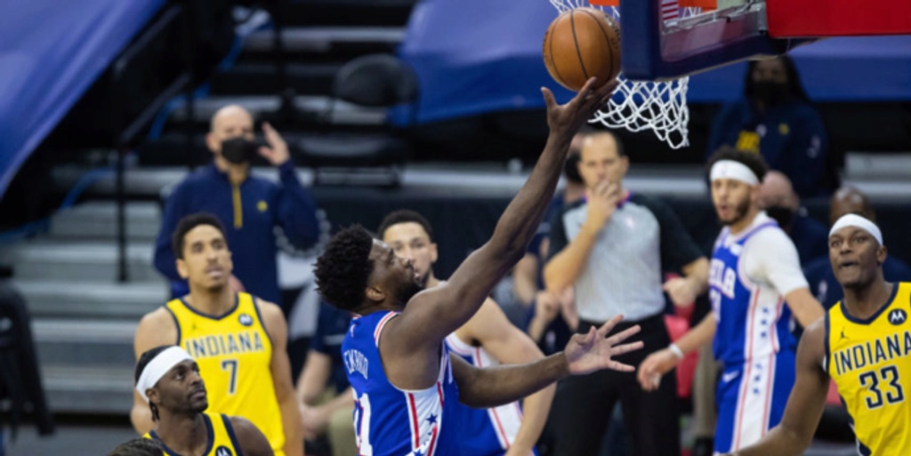 Joel Embiid to undergo MRI after going down with knee injury