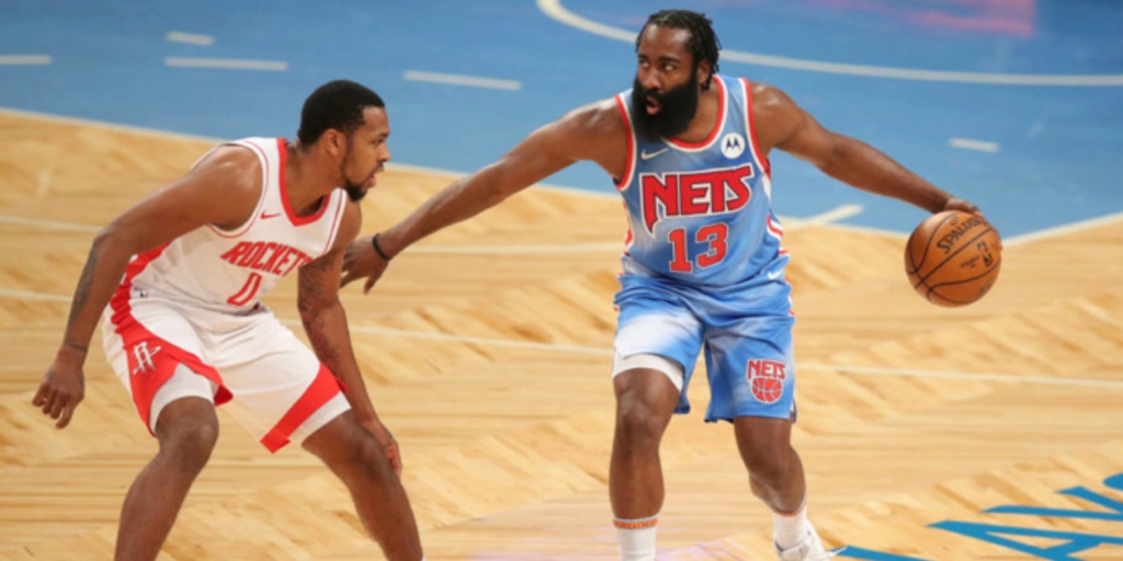 James Harden leaves game with hamstring injury, Nets beat Rockets