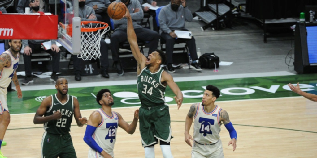 Giannis moves to No. 2 on Bucks' all-time scoring list in win over 76ers