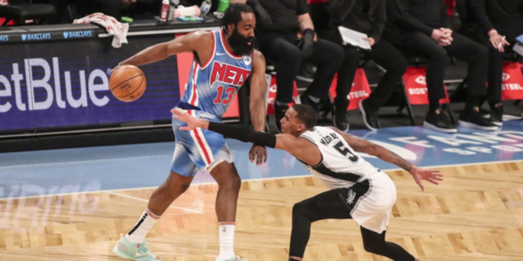 James Harden scores 18 in return, Nets cruise to 128-116 victory over Spurs