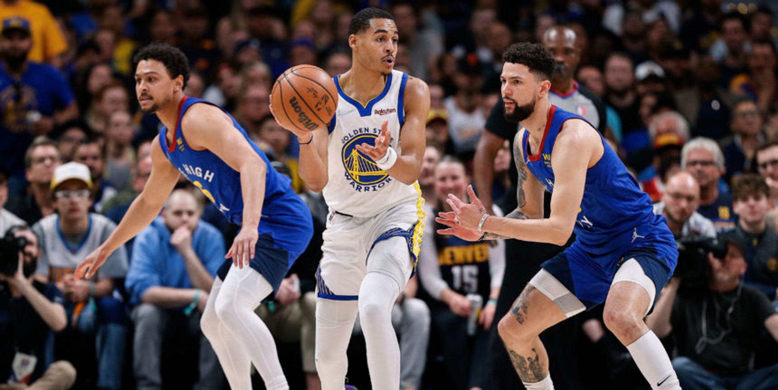 Curry, Poole, Thompson lead Warriors past Nuggets, 118-113