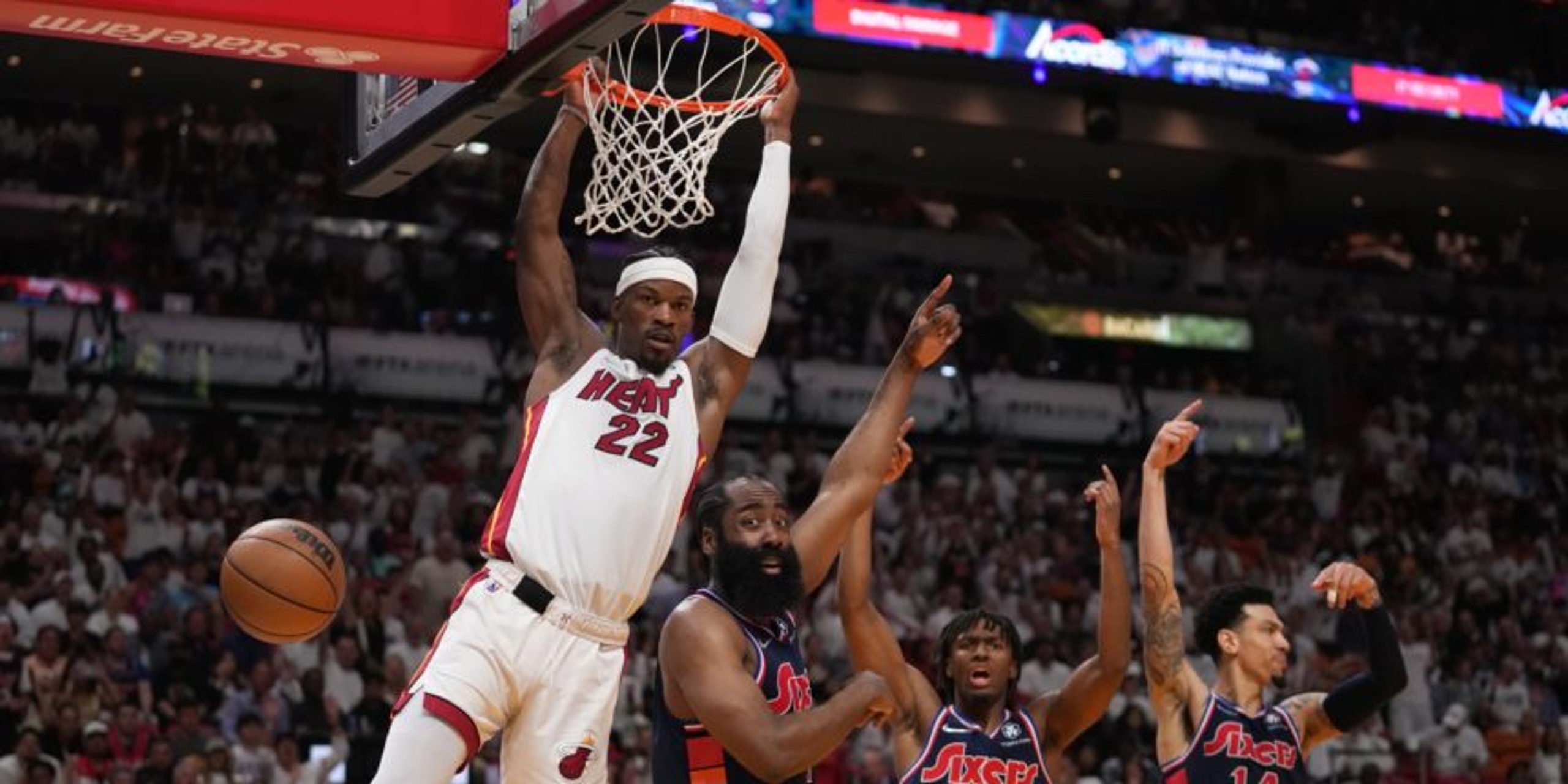 Heat roll past 76ers 120-85 in Game 5, take 3-2 series lead