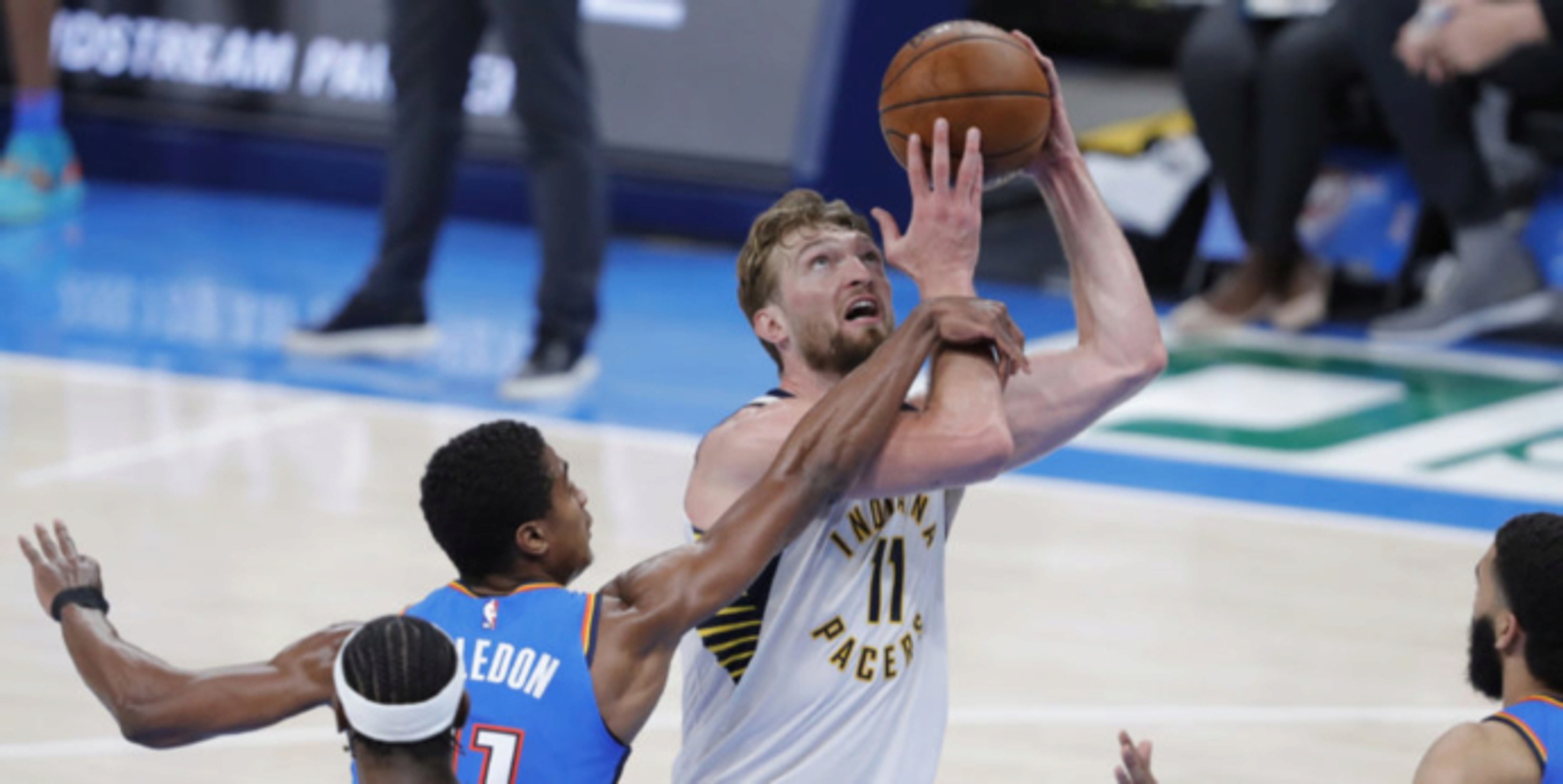 Sabonis has triple-double by half; Pacers score most points in 35 years, top Thunder 152-95