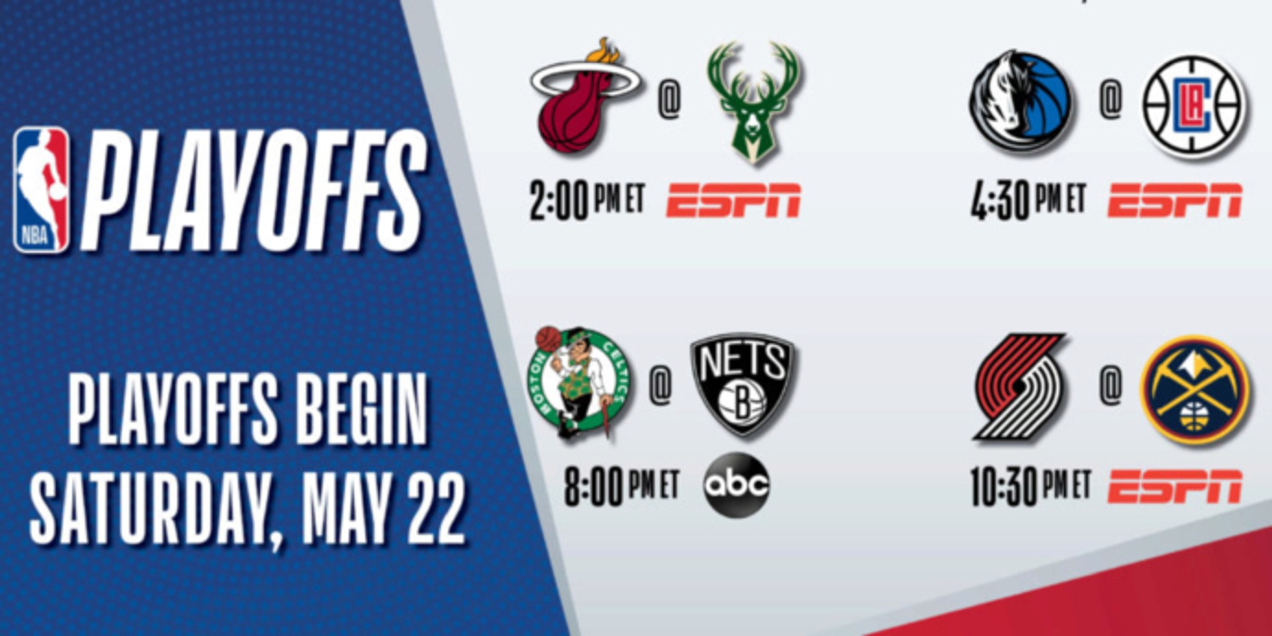 NBA announces May 22 playoff schedule