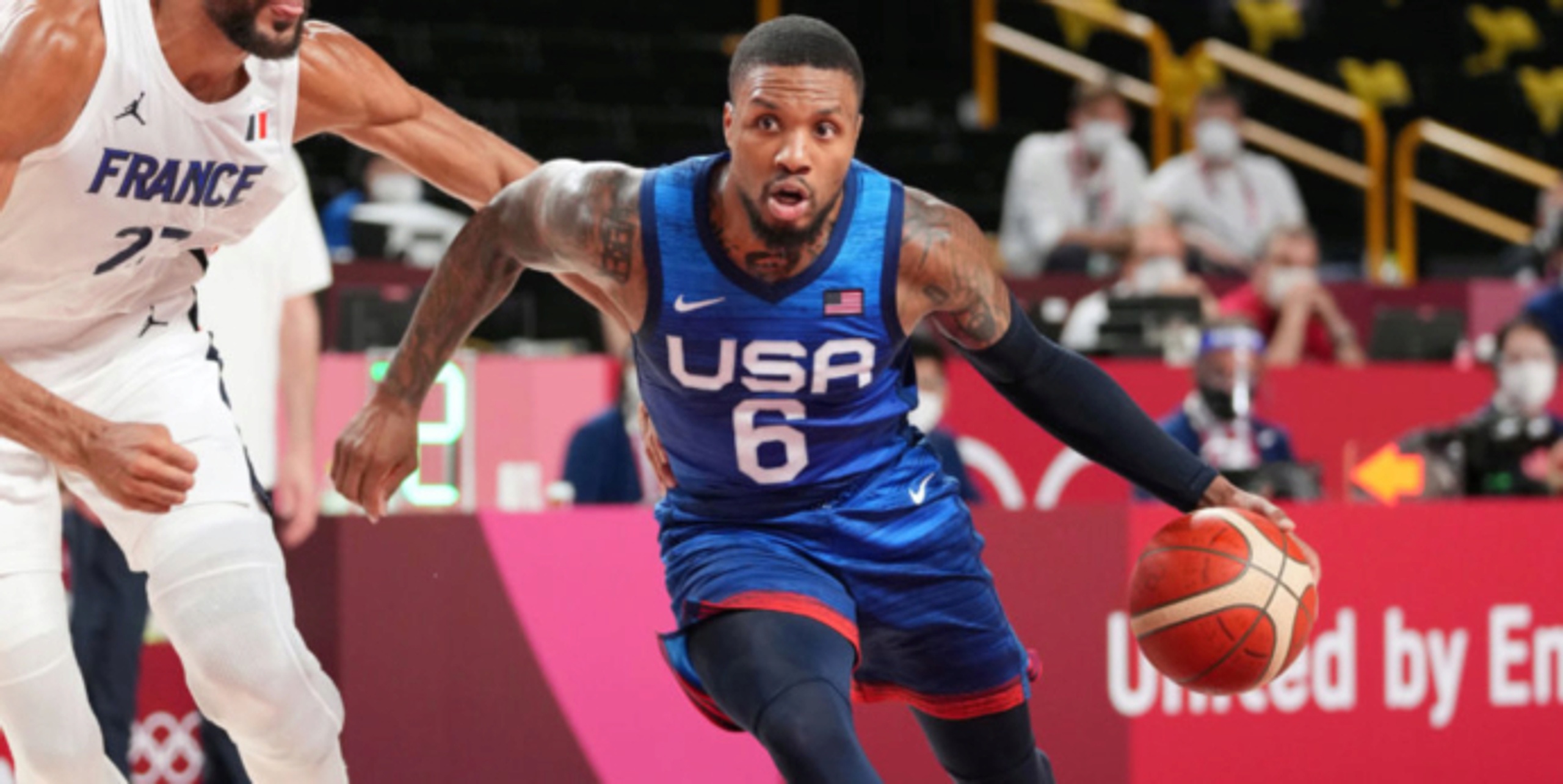 After falling, Lillard, Adebayo try to help Team USA get up again