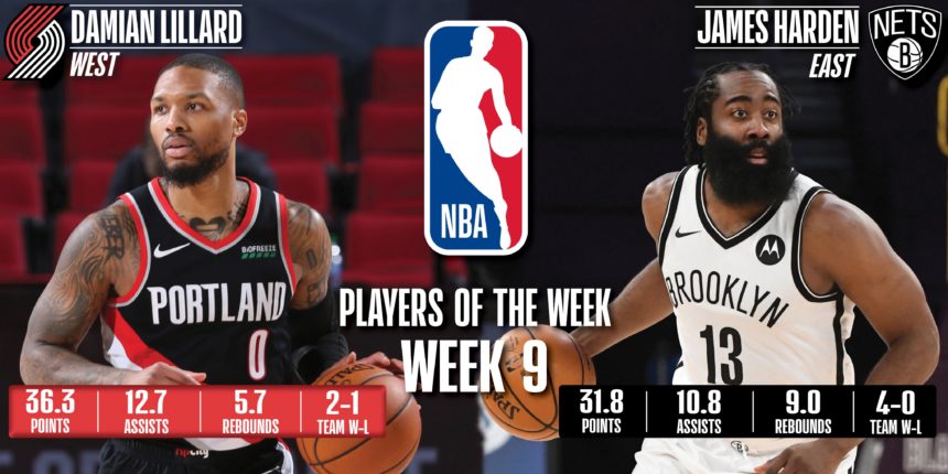 Lillard, Harden earn NBA Player of the Week honors for Feb. 15-21